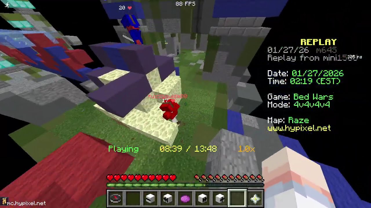Team wipe in big 26 [ Hypixel Bedwars ]