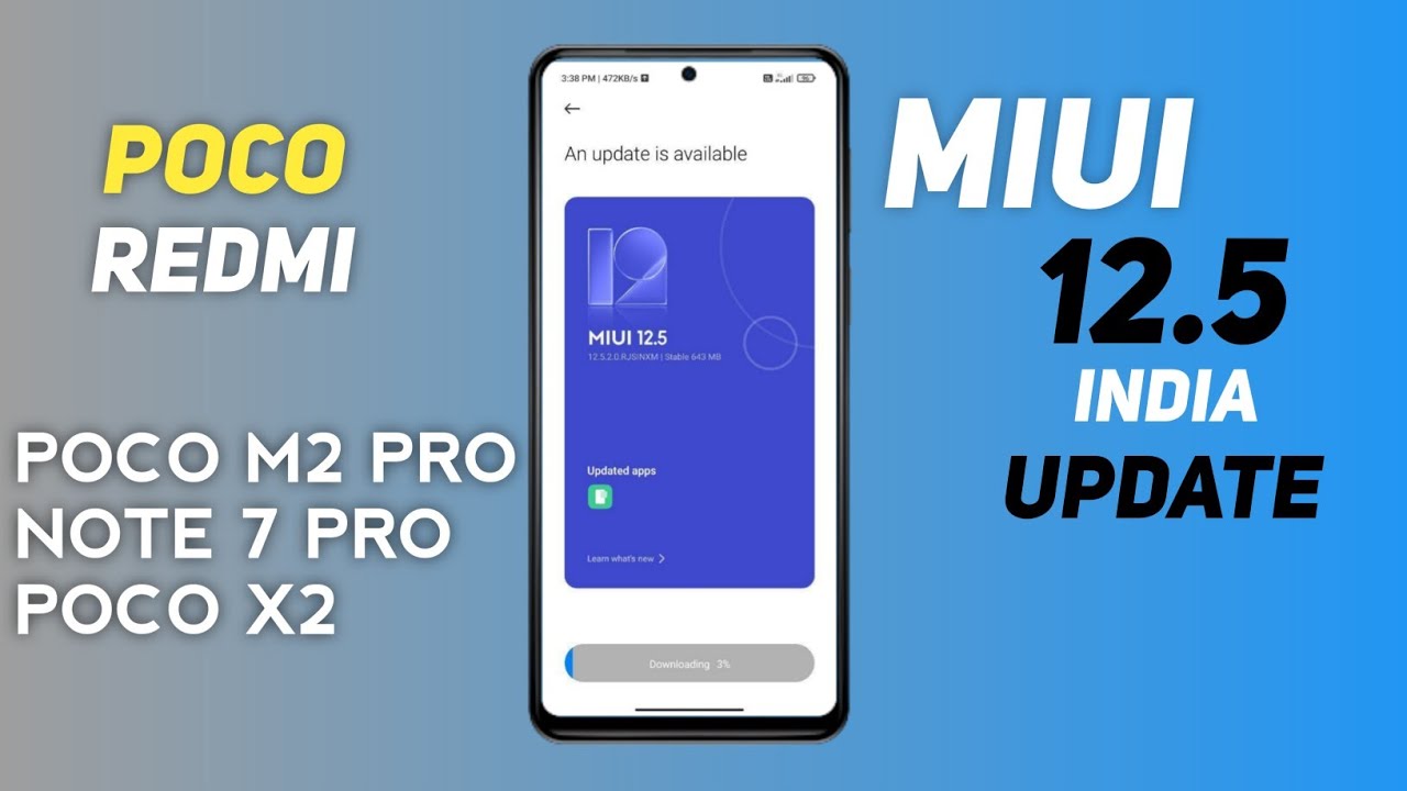 MIUI 12.5 UPDATE IN POCO M2 PRO,REDMI NOTE 7 PRO,POCO X2