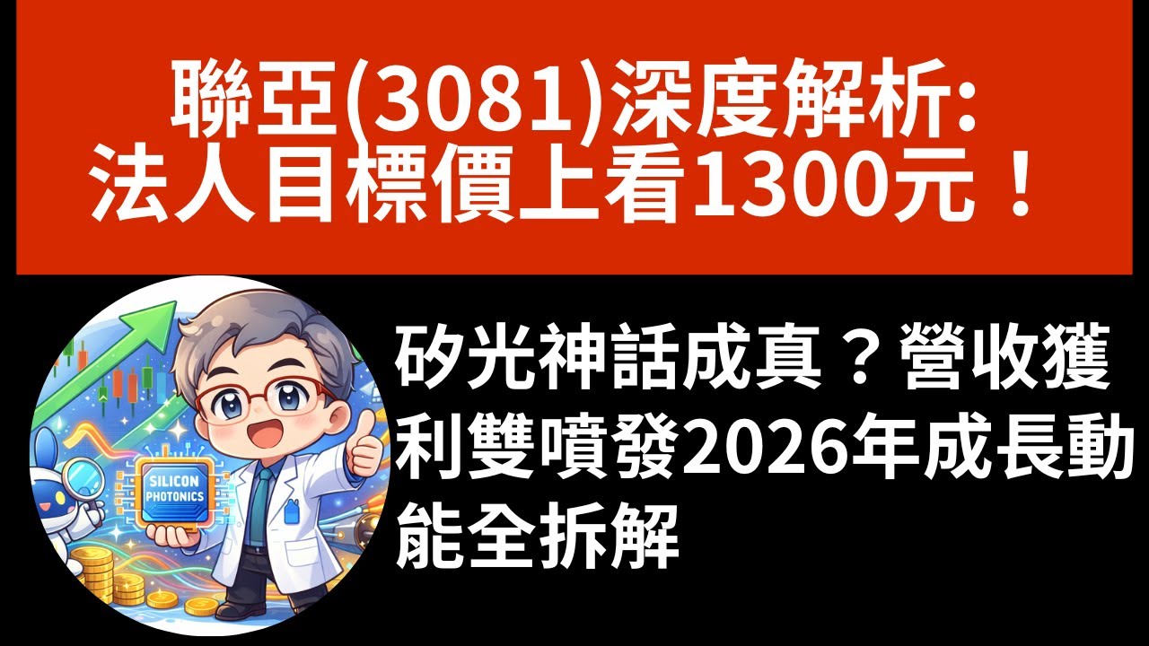 【聯亞3081深度解析】矽光神話成真？營收獲利雙噴發，法人目標價上看1300元！2026年成長動能全拆解