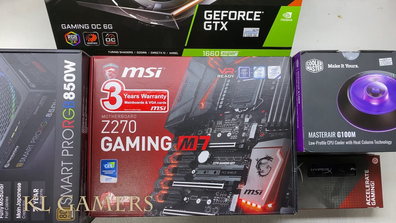intel Core i7 7700K msi Z270 GAMING M7 GTX1660 Super MASTERAIR G100M Gaming PC Build