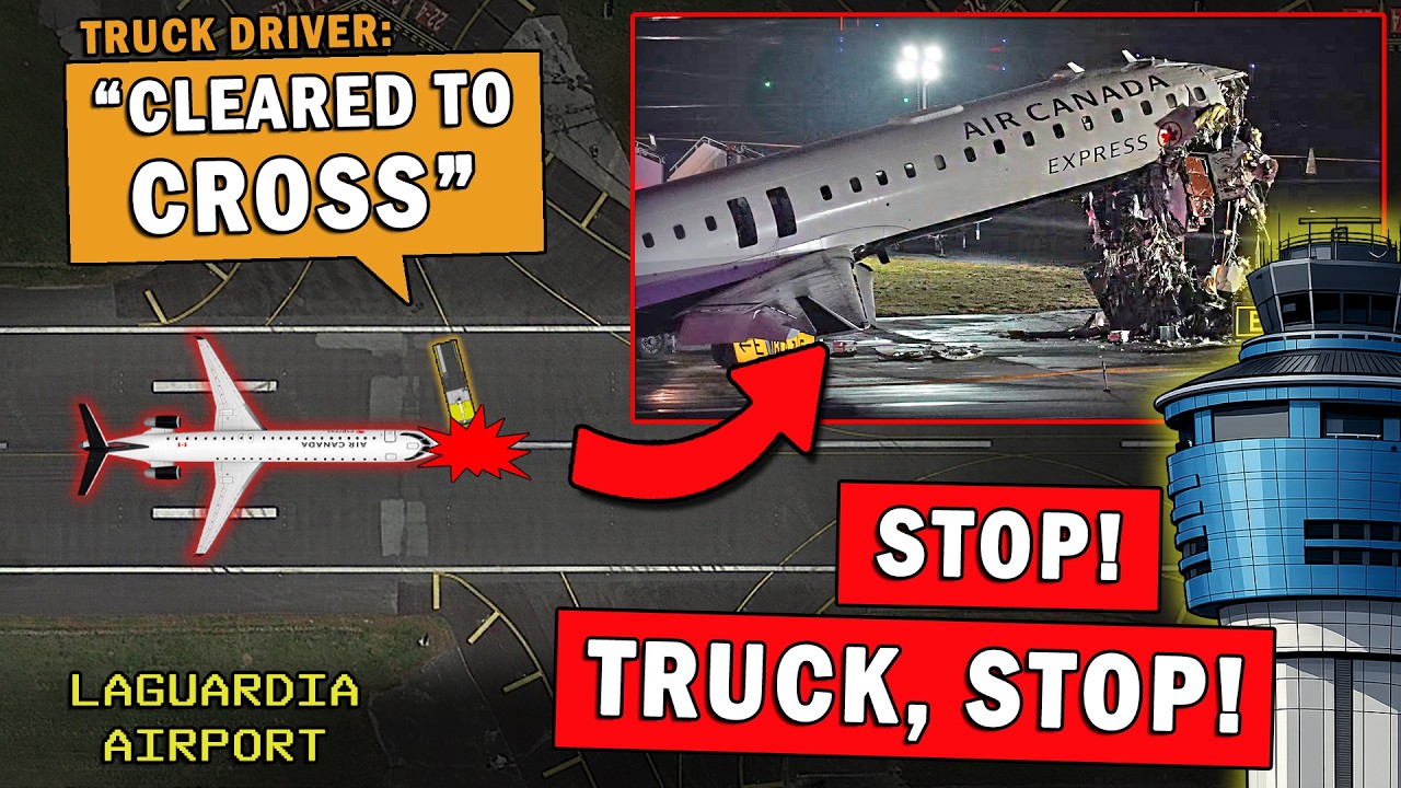 RADIO AUDIO z katastrofy samolotu Air Canada z wozem strażackim na lotnisku LaGuardia
