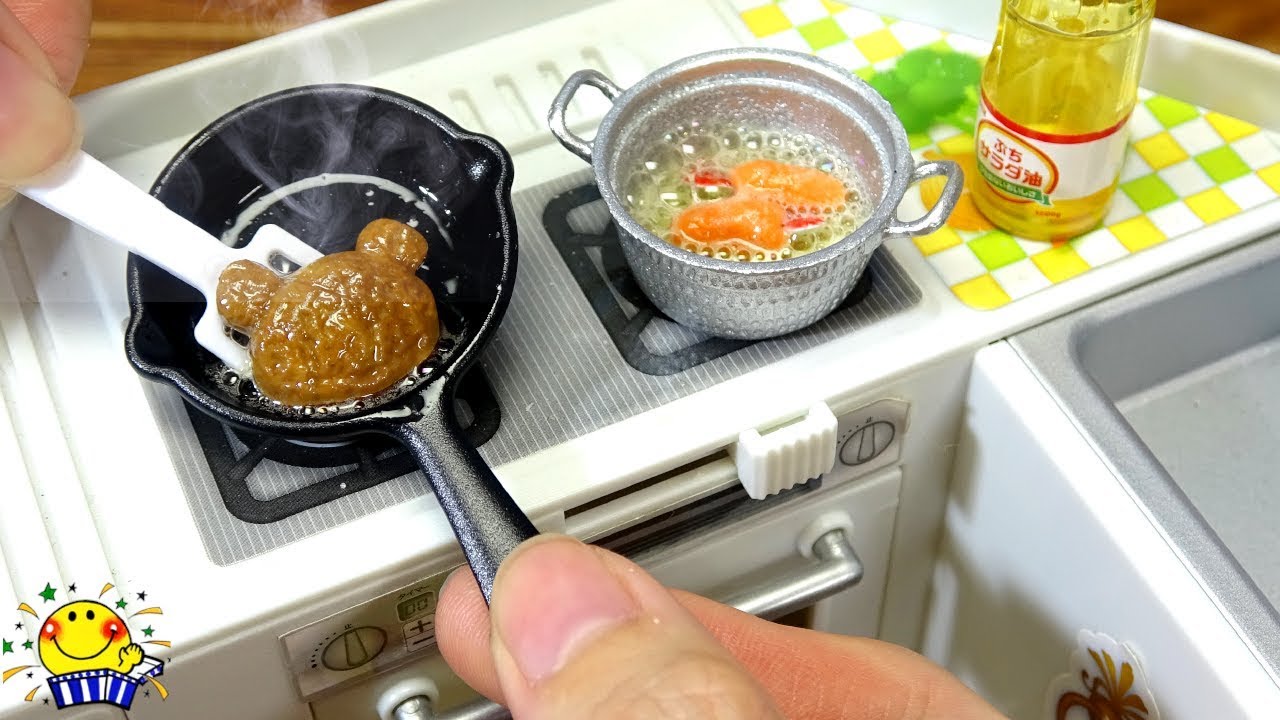 【ミニチュアハンバーグ料理❤︎】リカちゃんとリアルおままごと対決しよう！