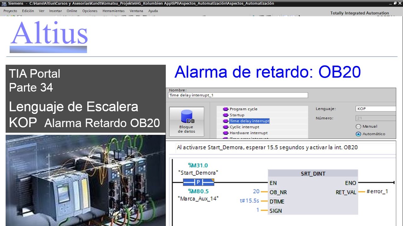 Altius 34 TIA Portal KOP Time Delay Interupt OB20