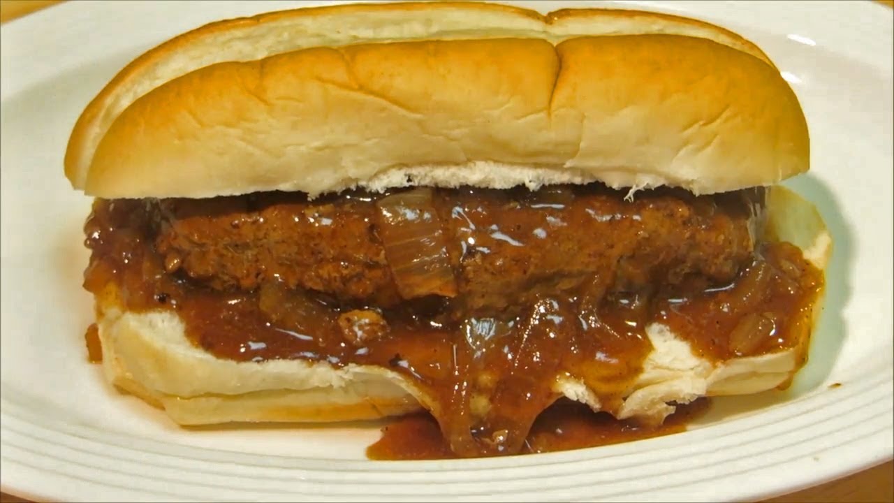 Salisbury Steak Sandwich - THE TRUCK STOPPER!!