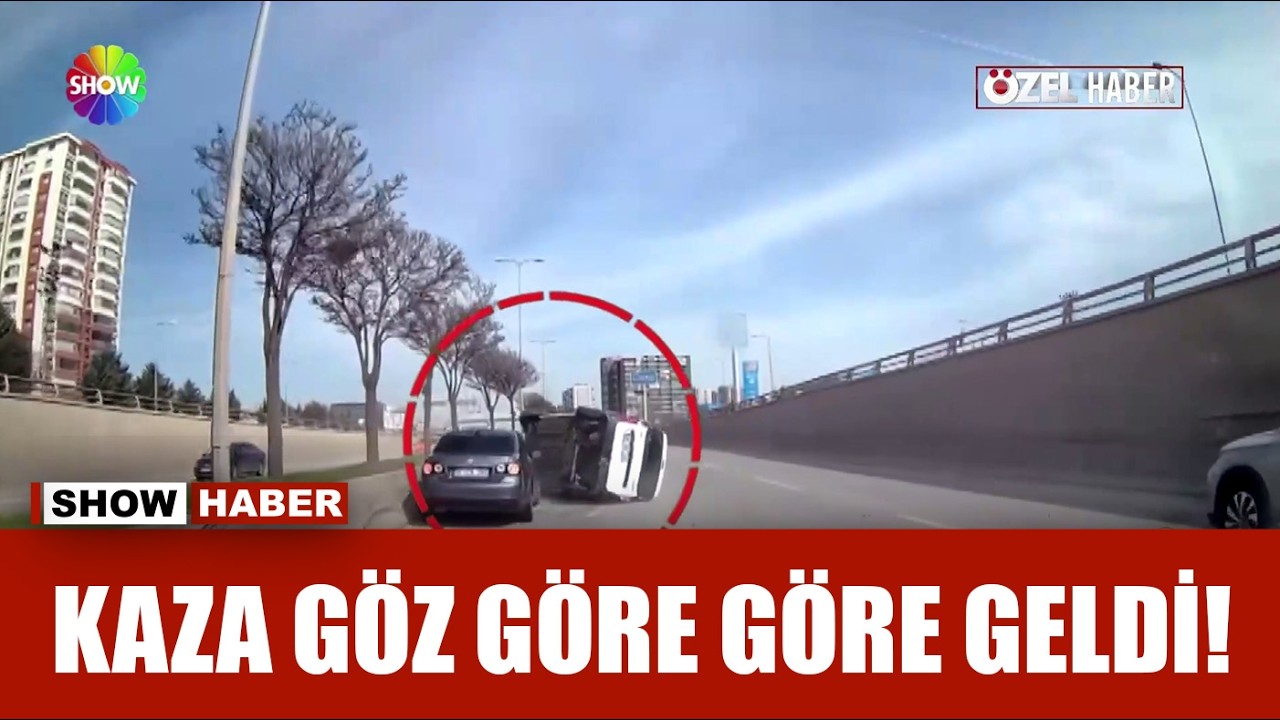Arkadan &ccedil;arptığı ara&ccedil; yan yattı!