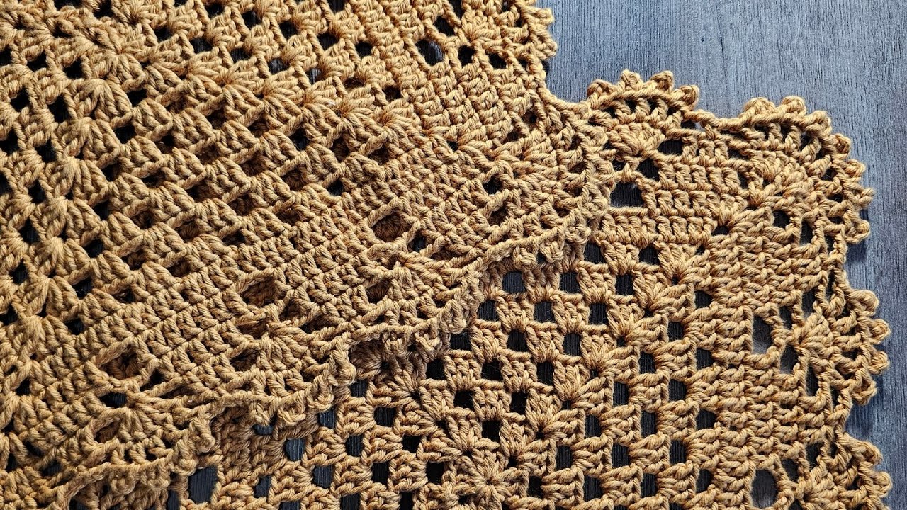 Sousplat de crochê quadrado super fácil, rápido e econômico, vem? #crochebasico #crochefacil #croche
