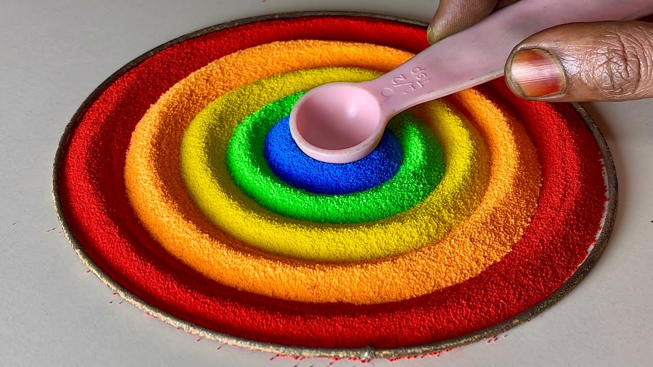 RANGOLI DESIGNS SIMPLE AND EASY AND BEAUTIFUL/रंगोली वीडियो में दिखाइए/Rangoli by Vino