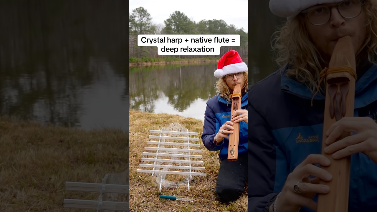 Native flute + crystal harp sound healing 