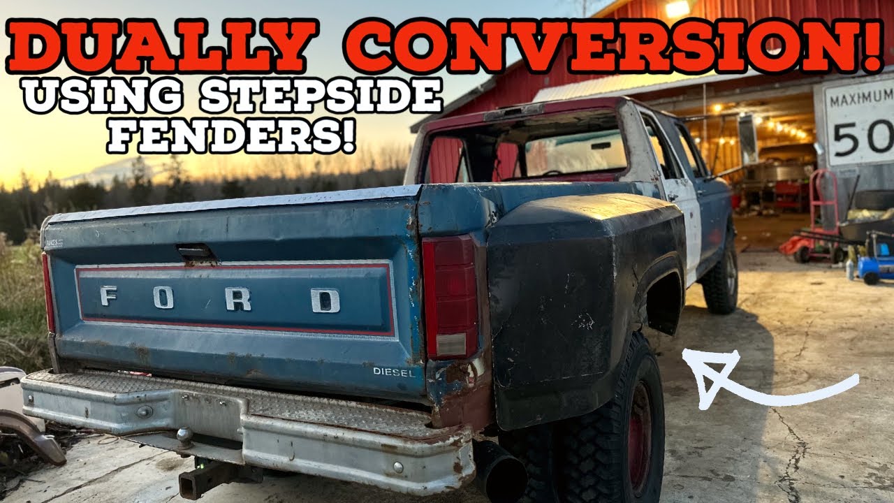 Step Side Fender Dually Conversion 1980-1997 F Series Ford Trucks!  Homemade Mega Cab EP:8