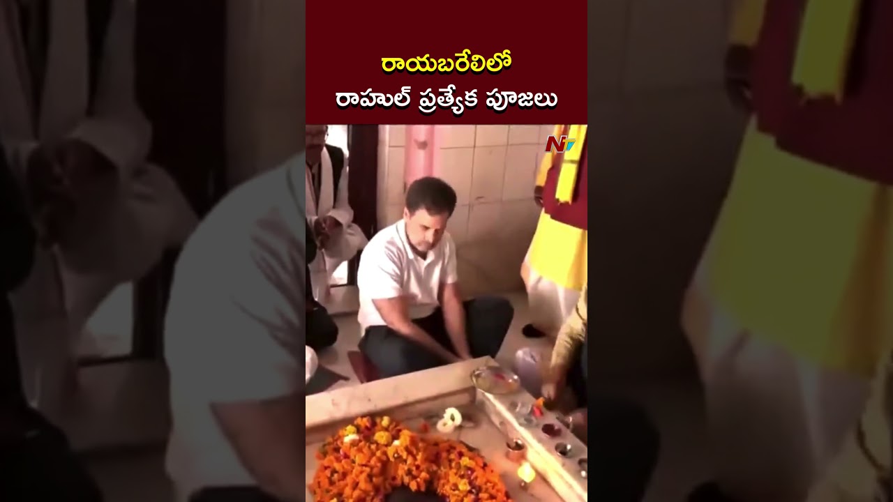 Rahul Gandhi offers prayers at a temple in Rae Bareli | Ntv