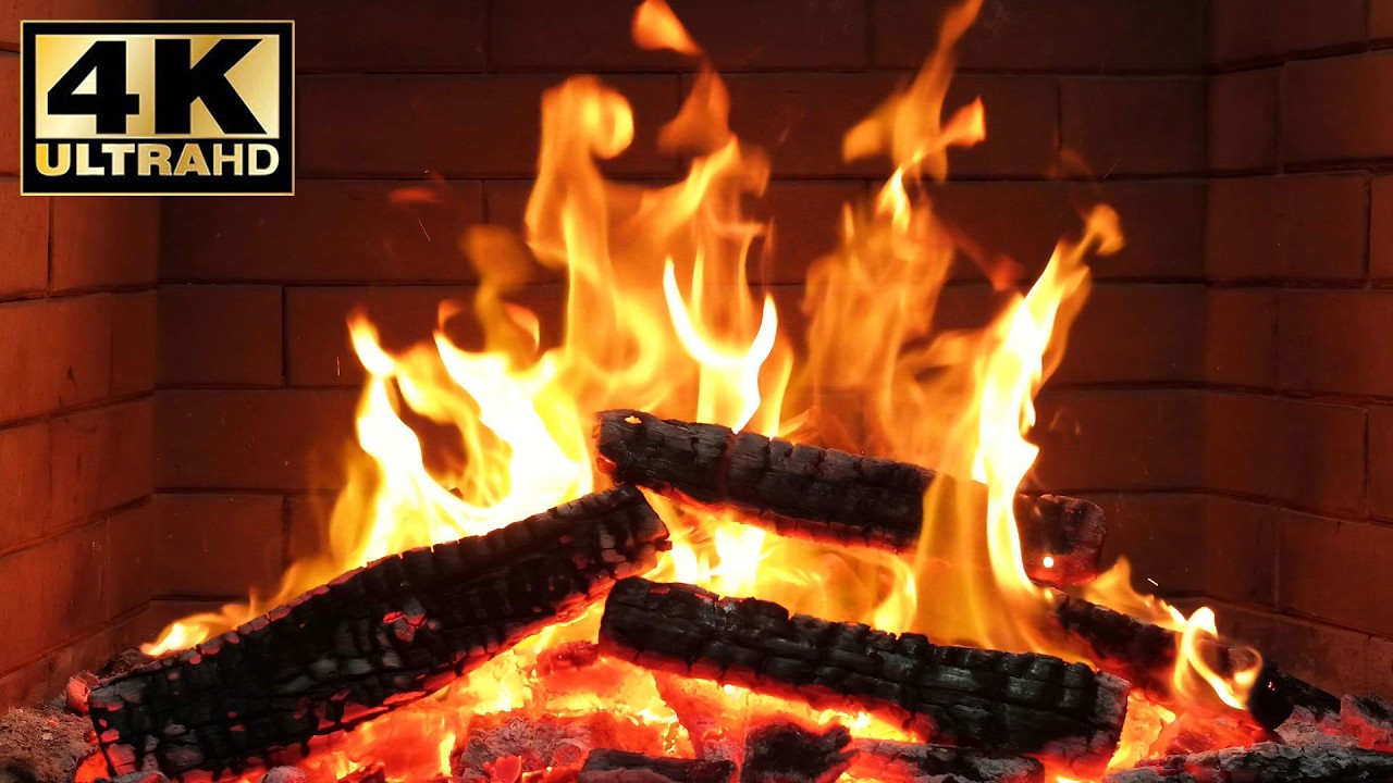 🔥 Cozy fireplace sounds. Relaxing winter fireplace sounds. Fire background video effects 4K