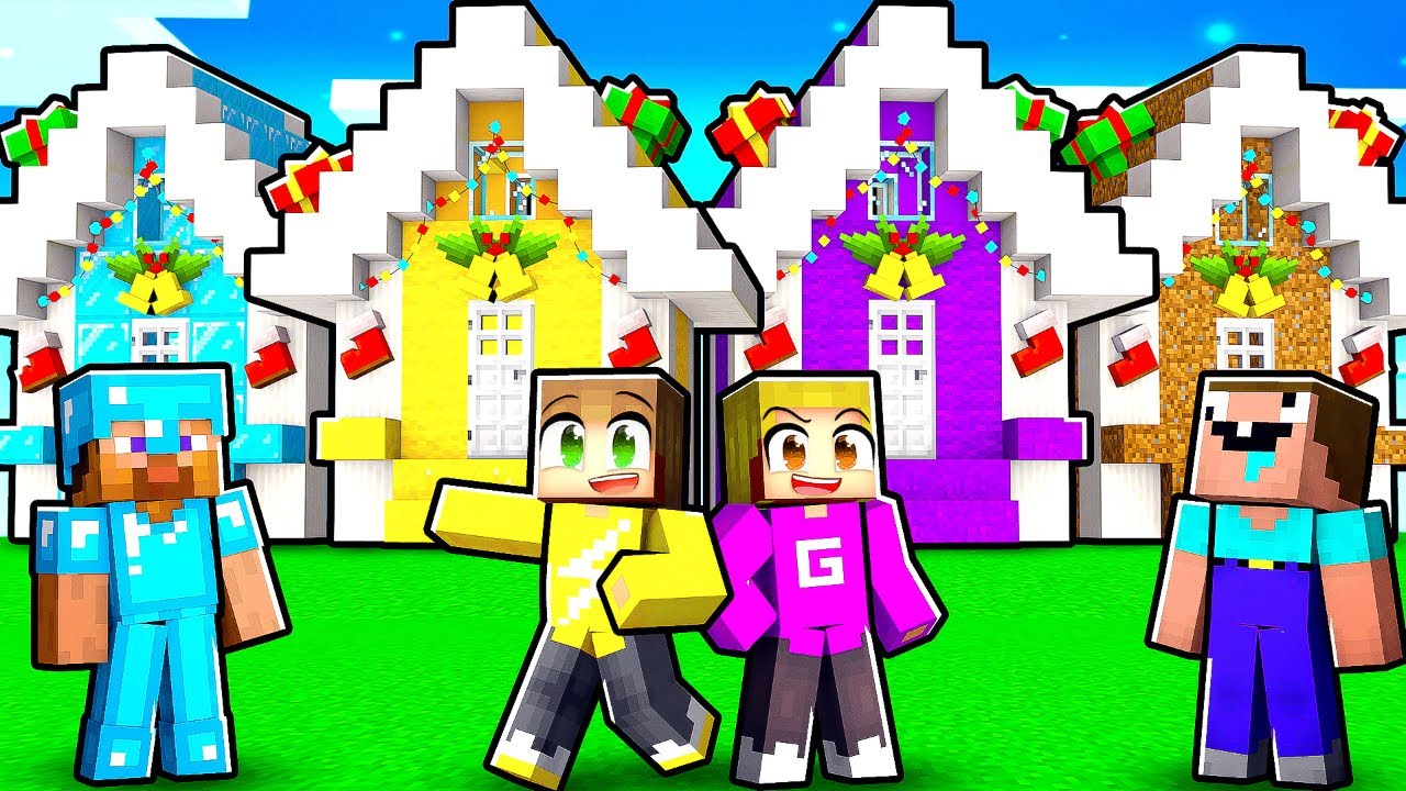 Heel Kleurstad KERST Versieren in 24 Uur! (Minecraft Survival)