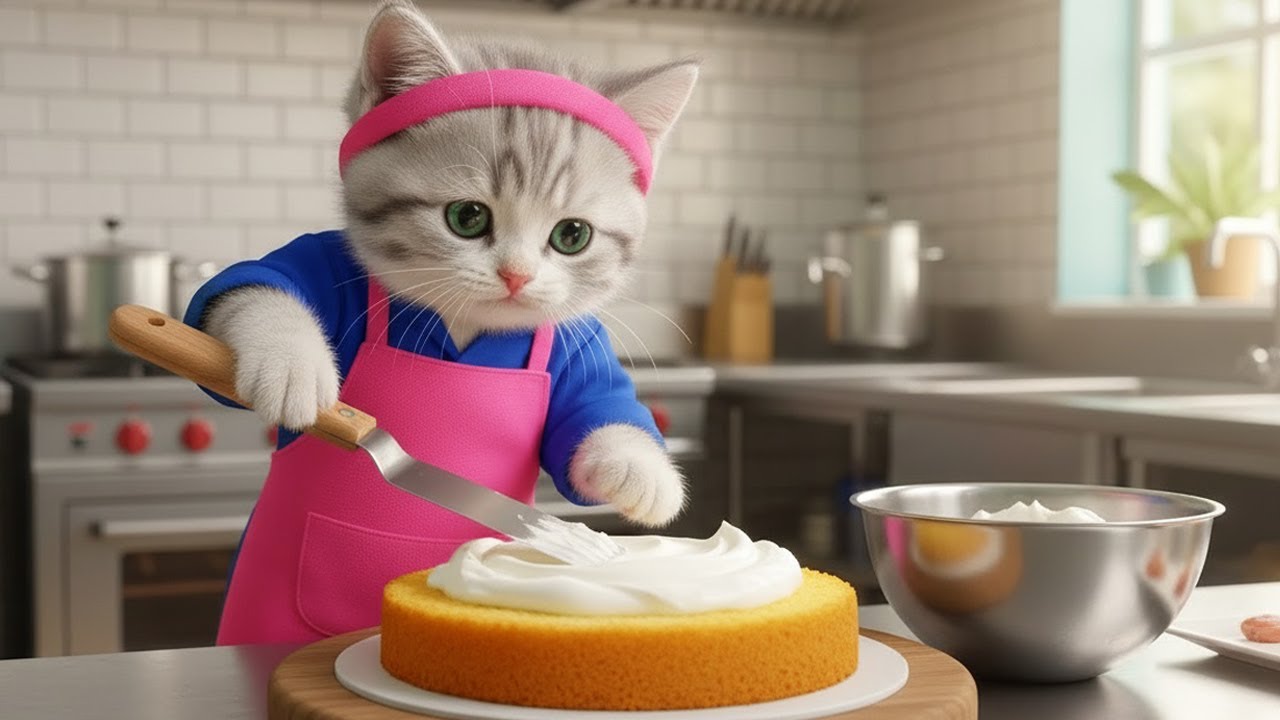 いらっしゃいませ!!誕生日ケーキ屋さんでお仕事!!ねこの一日に密着🐱🎂