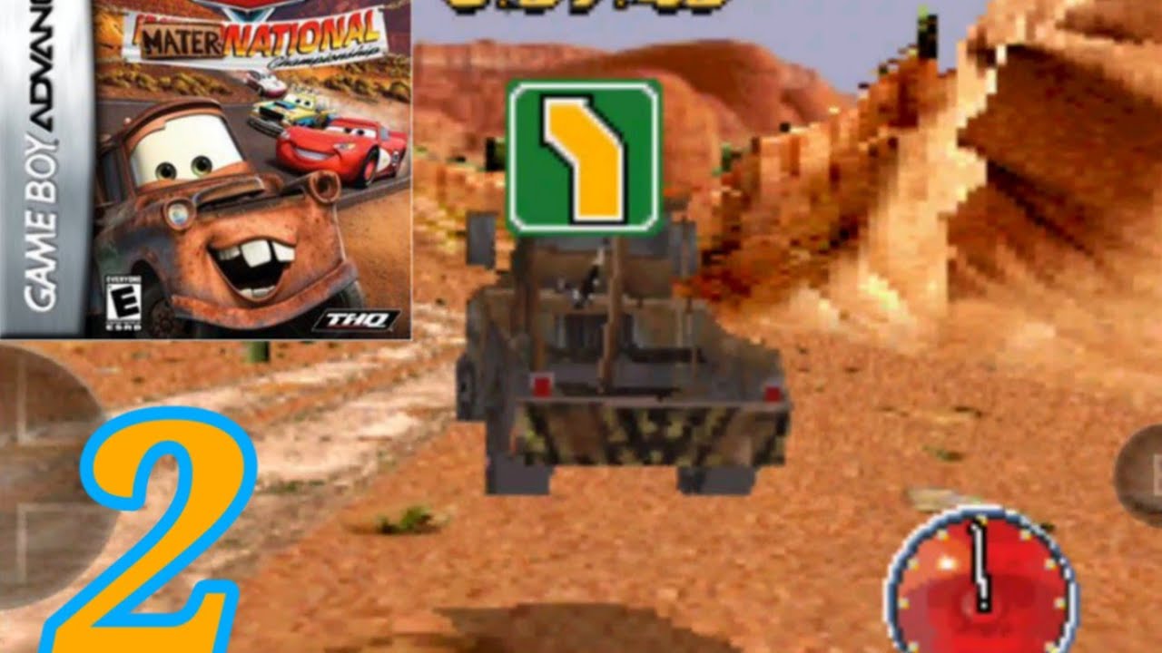 Cars: Mater National Championship GBA Gameplay Walktrough #2 Main Street - Desert Pass