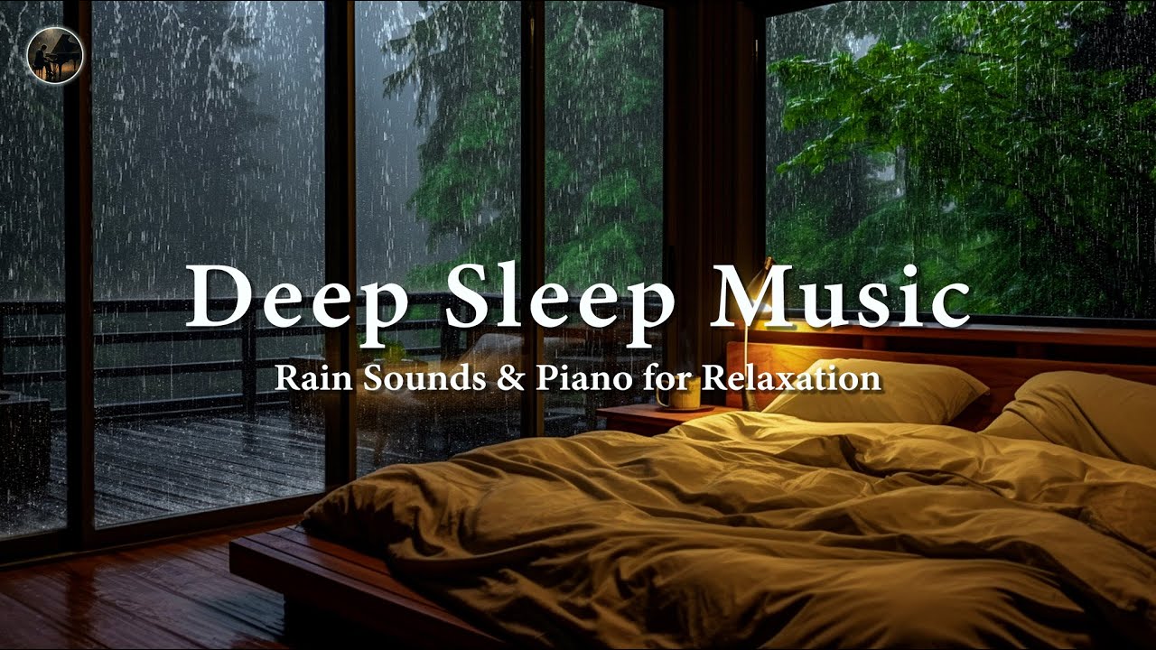 Relaxing Piano & Rain Sounds ☔ Fall Asleep Instantly with Healing Night Ambience 🎶 Calming Music