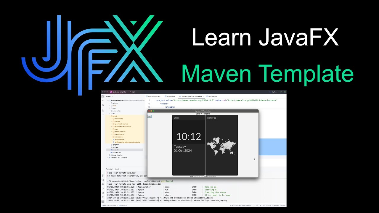 Учебное пособие по JavaFX: Шаблон для создания приложения JavaFX с Maven в виде JAR-файла с завис...