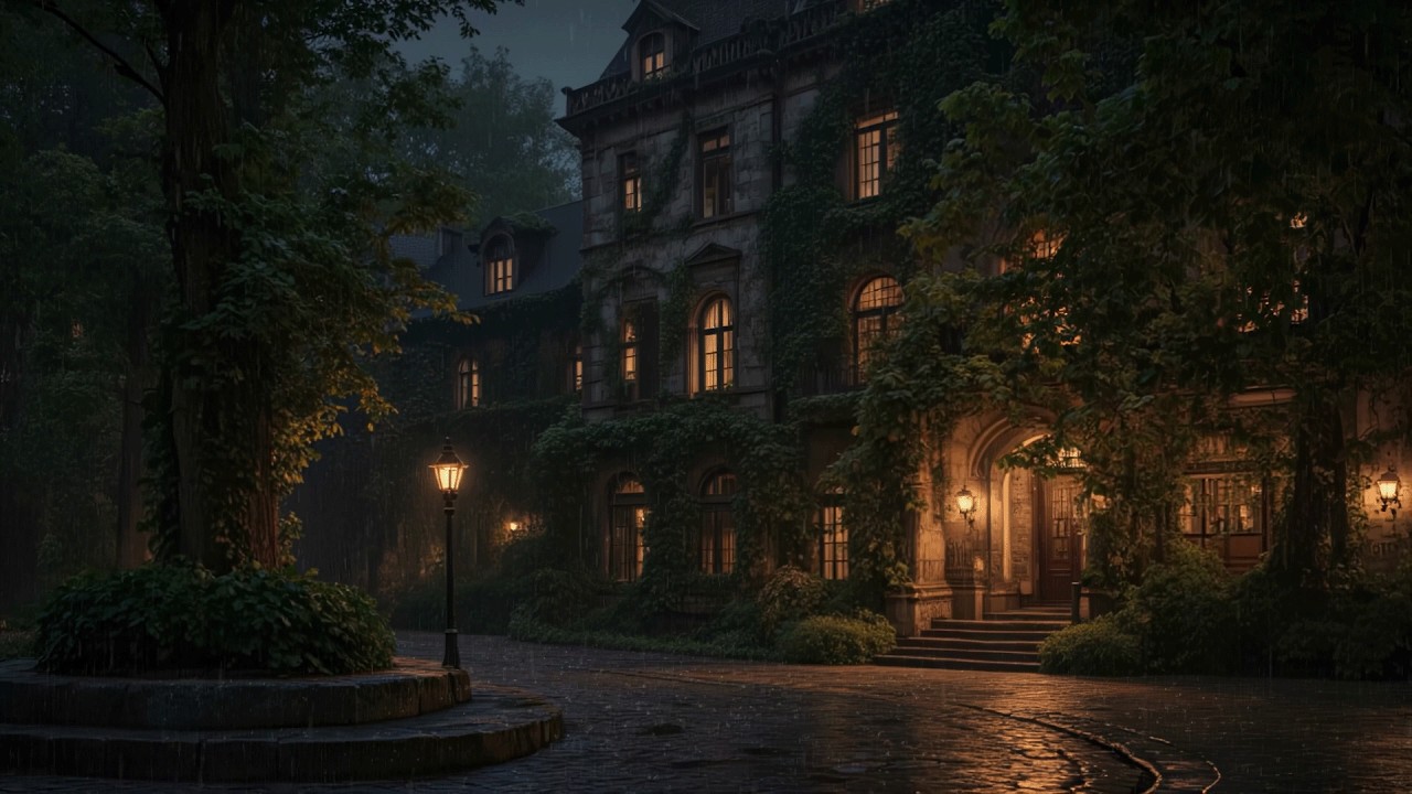 Rainlit Ivy Manor at Night | Dark Academia Music for Solitary Evenings and Quiet Inner Worlds