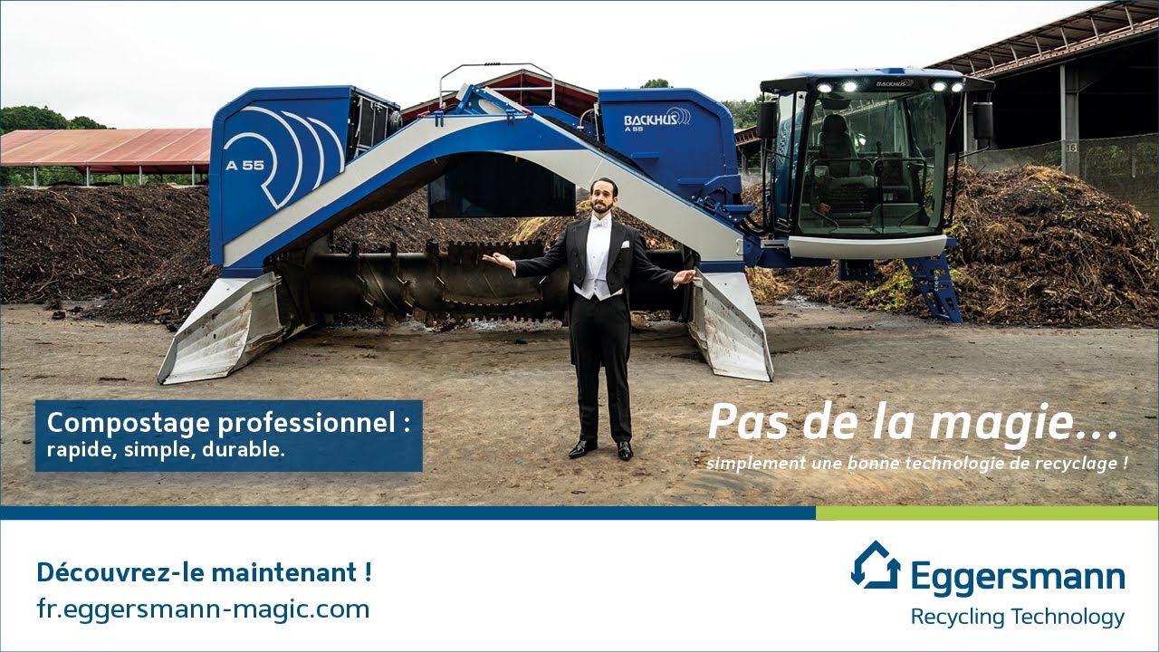 Eggersmann - Compostage au moyen d'un retourneur d’andains triangulaires