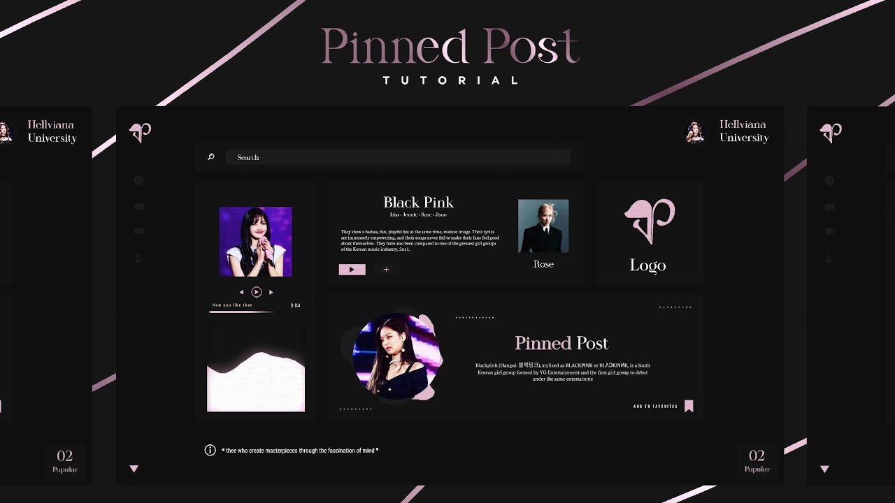 GFx || K-pop Pinned Post Design Tutorial In Photoshop Touch Android
