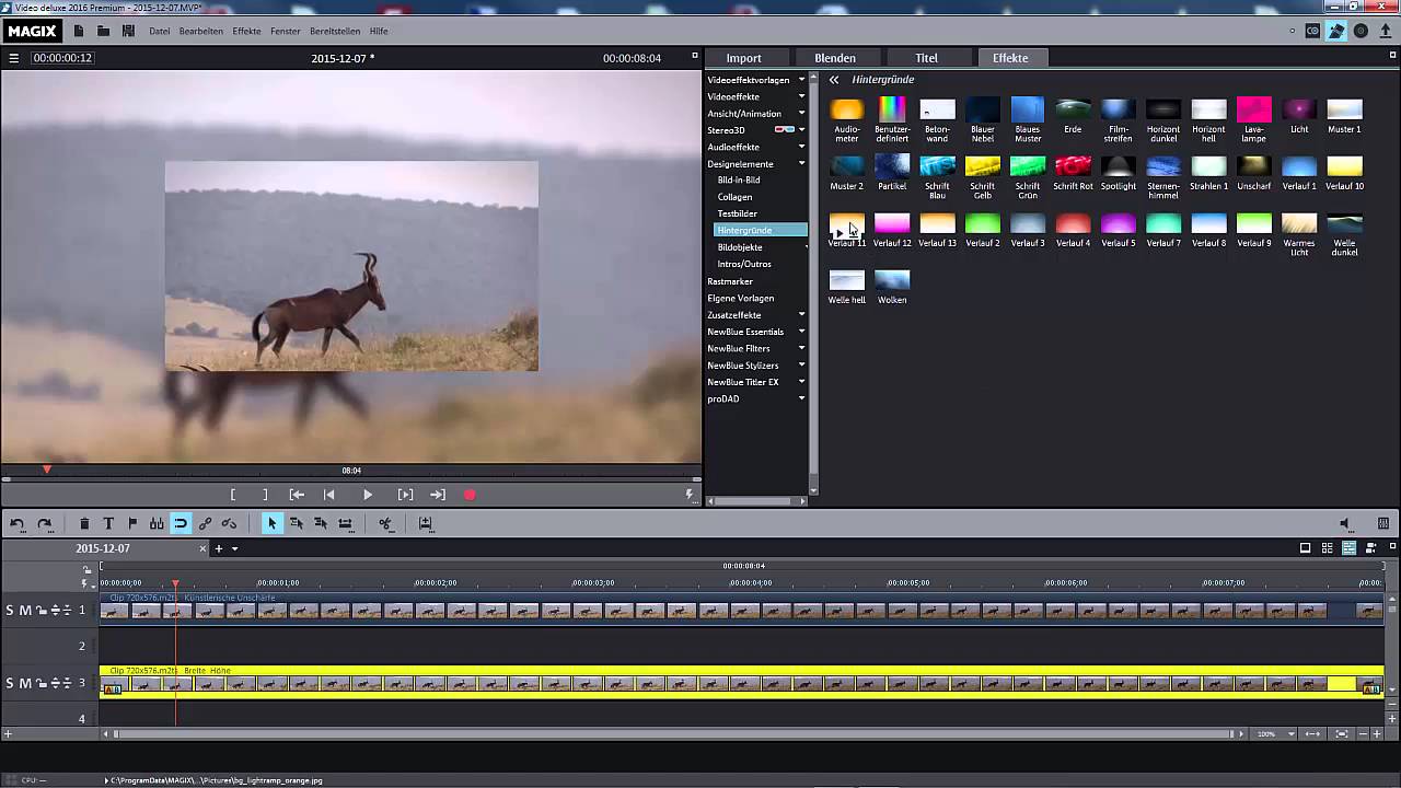 MAGIX Video deluxe 2016: BildinBild-Effekt mit Rahmen und Blur-Effekt