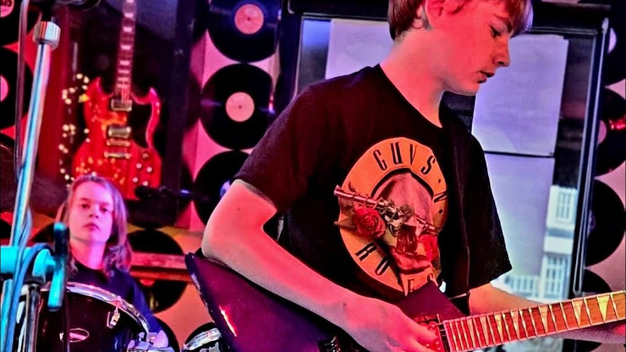 Dylan (12) & Josh (11) play amazing rock medley, live 2025 winners of Battle of Bands #gunsnroses