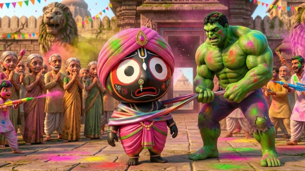 Happy Holi aap sabhi ko / Jagannath chor ko pakad leta hai// green Hulk red Hulk dost Ban jaate Hain