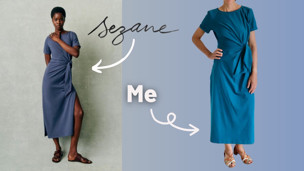 Sewing a dupe Sezane dress from a FREE pattern