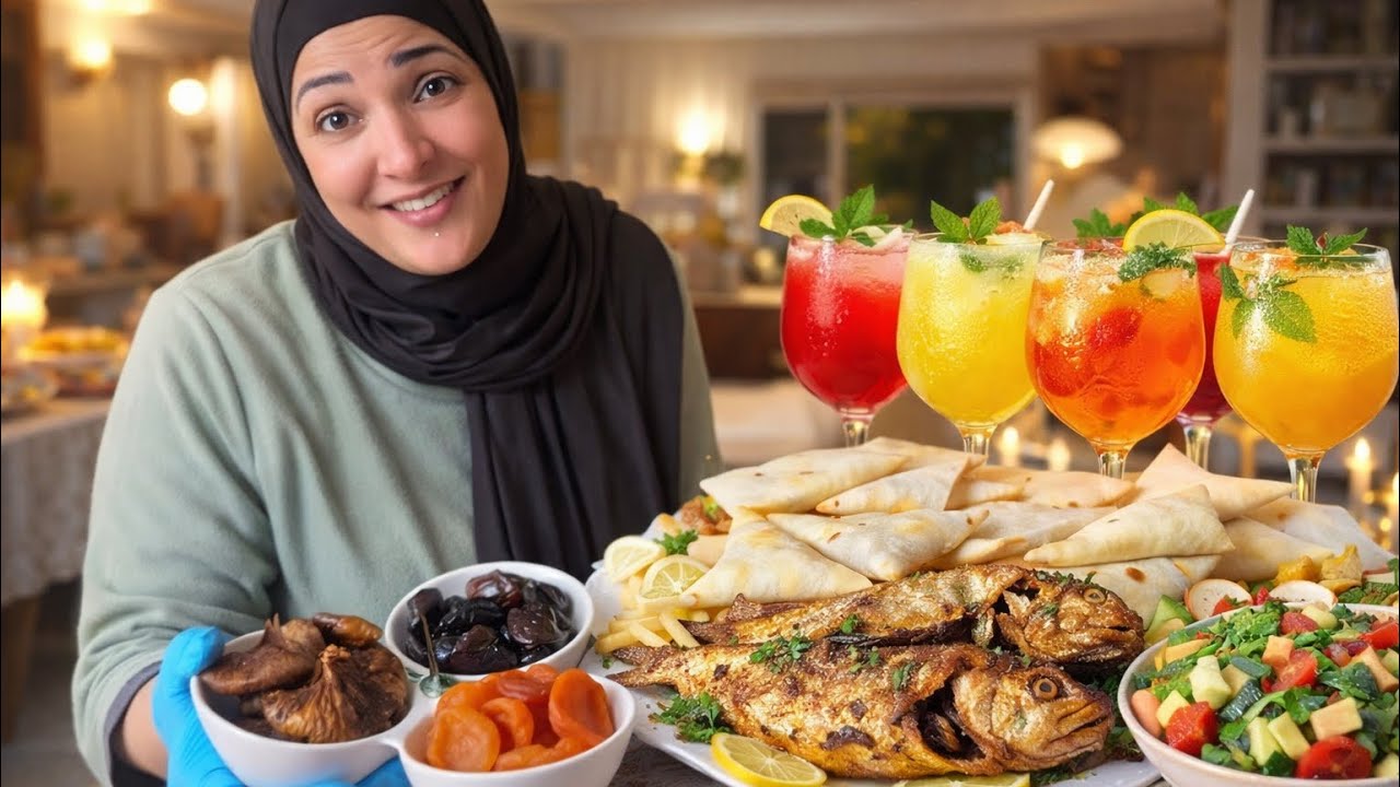فطور أول يوم رمضان 🌙🫐🦀🫒🐬⭐️