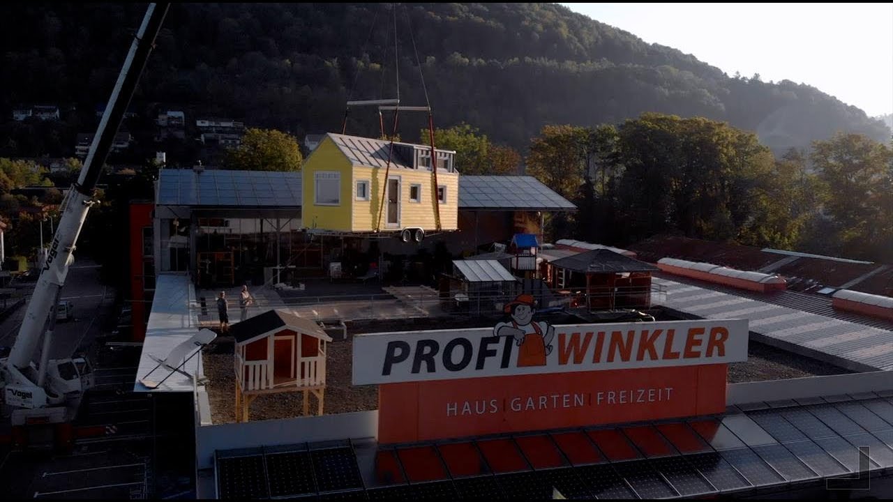 Tiny Kran - Aufbau der ersten Süddeutschen Tiny House Ausstellung