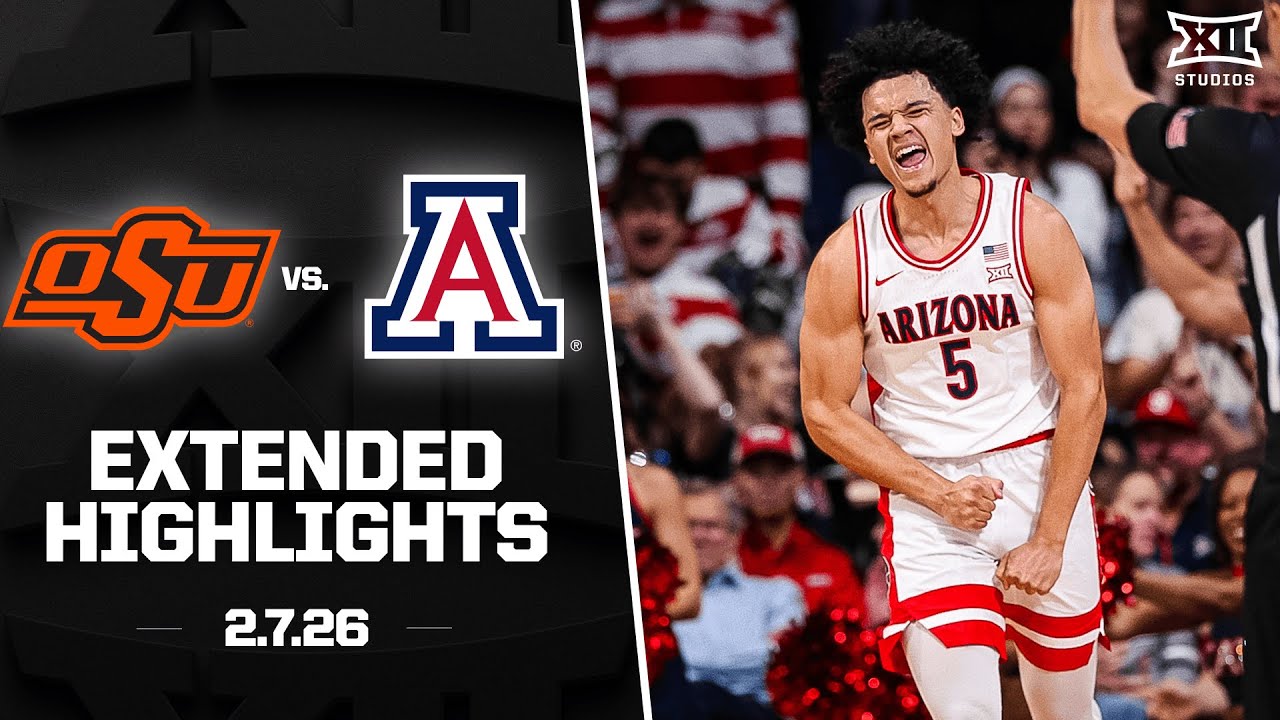 Oklahoma State vs. #1 Arizona Extended Highlights | 2025-26 Big 12 Men's Basketball