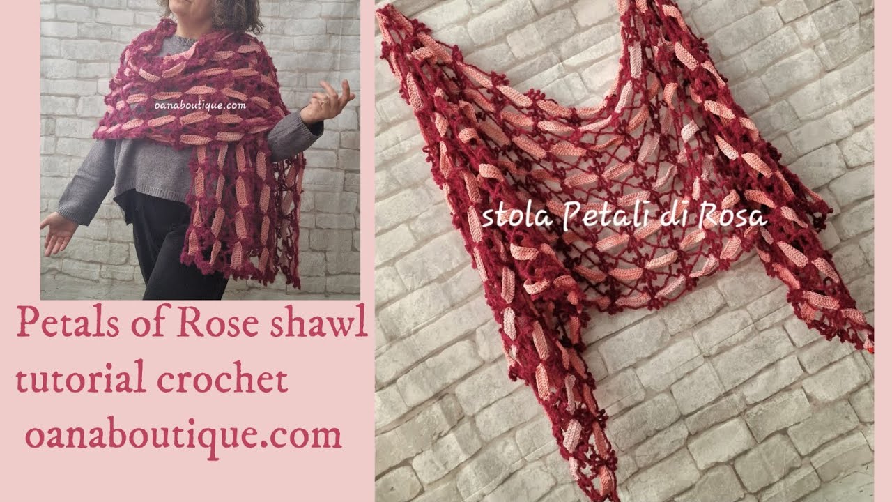 Rose petals rectangular shawl crochet!