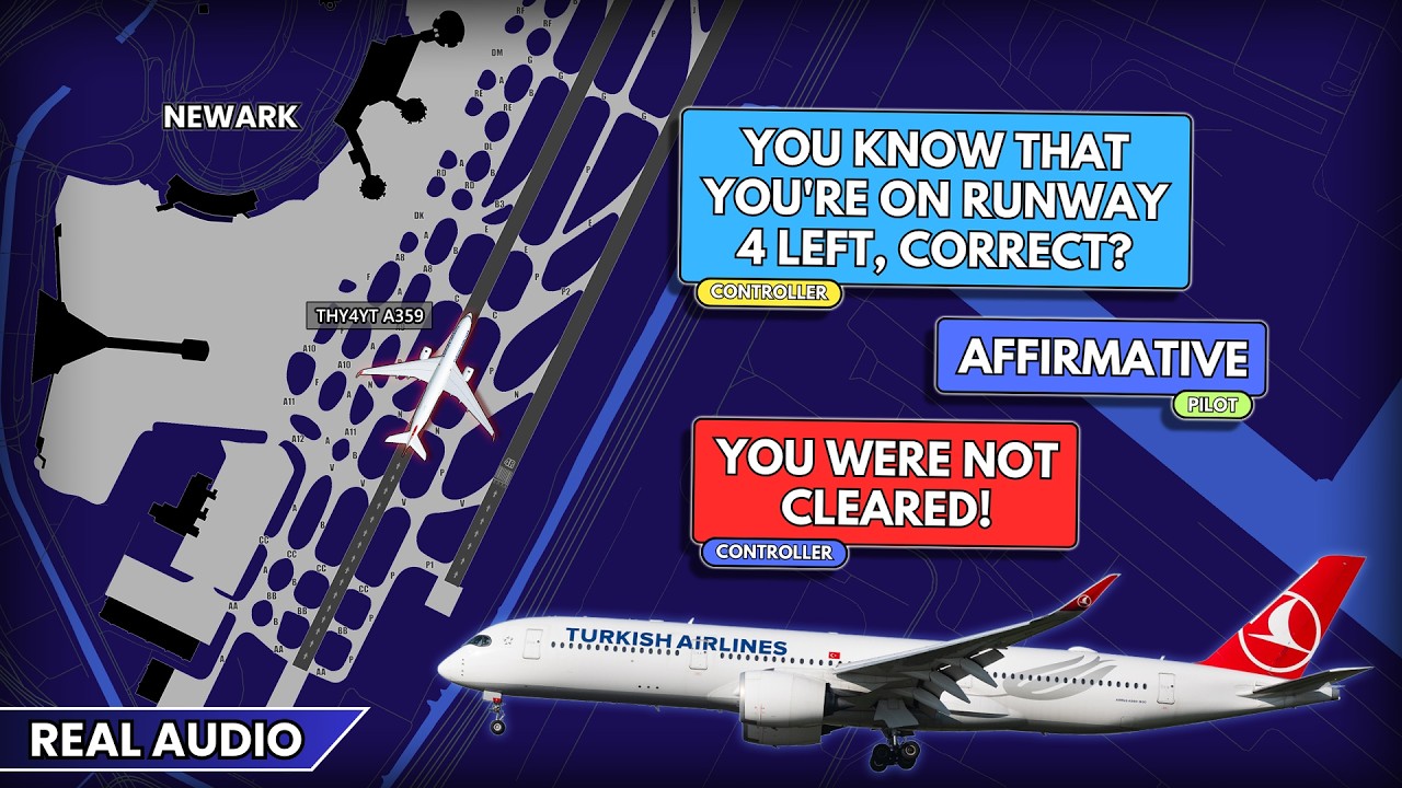 Airplane enters Active Runway WITHOUT Clearance. Runway incursion at Newark. Real ATC