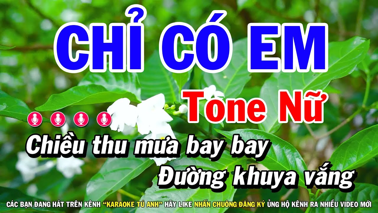 Karaoke Chỉ Có Em - Tone Nữ Nhạc Sống Cha Cha Tú Anh