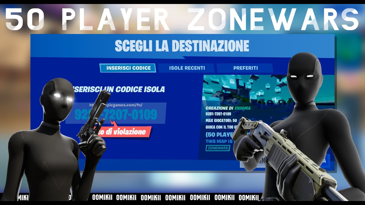 50 PLAYER ZONEWARS COME JOINARE (CLIX/ENIGMA MAP) + MAP CODE codice 00mikii #ad FORTNITE ITA