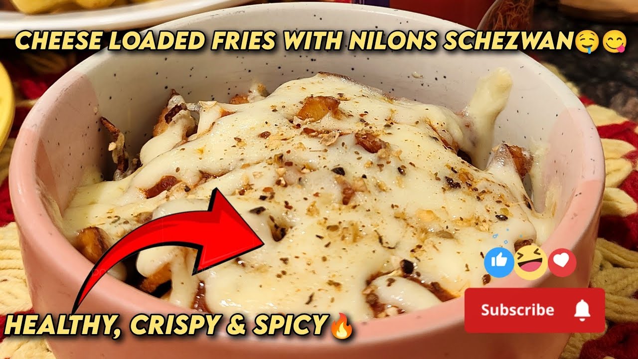 Healthy Crispy Cheese Loaded Fries | Nilons Schezwan Sauce | Solara Airfryer