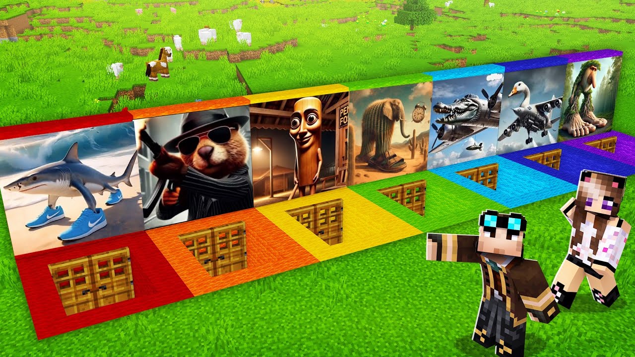 PORTO I MIEI AMICI nei BUCHI degli ANIMALI BRAINROT di TIKTOK su MINECRAFT!!