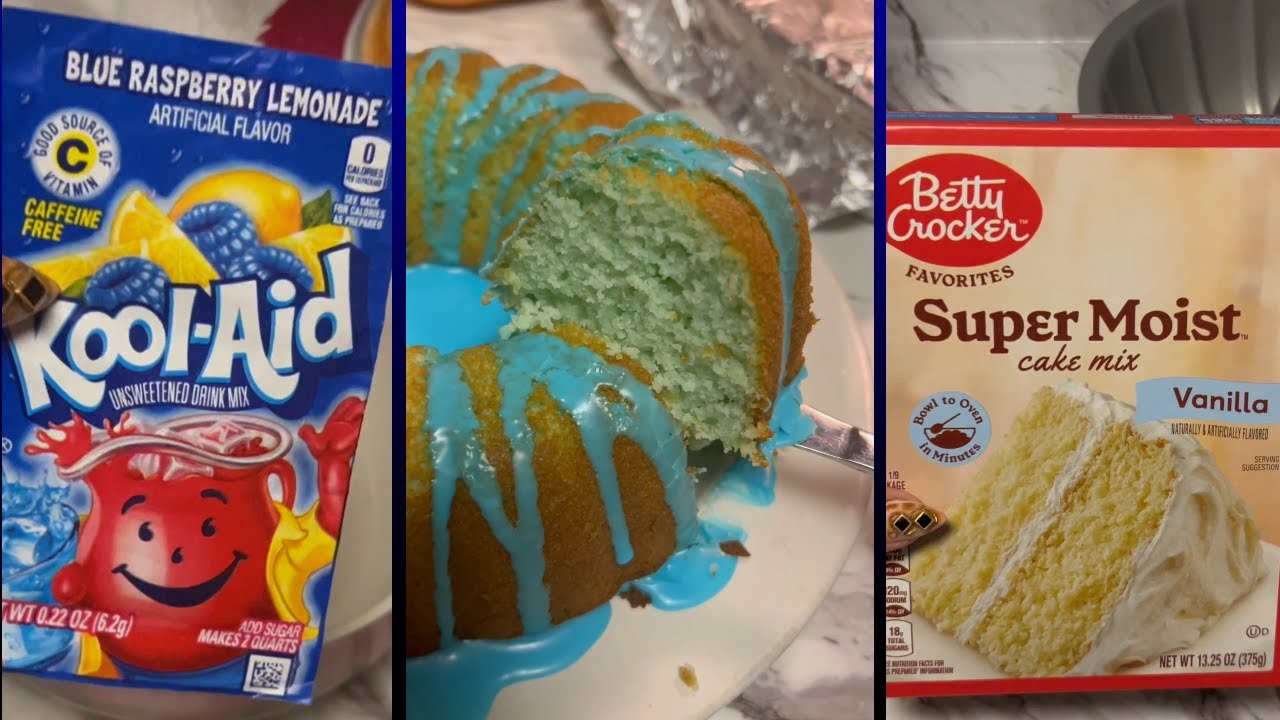 Blue Raspberry Lemonade Kool Aid Pound Cake Recipe Using Box Cake