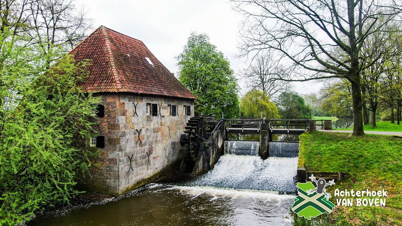 Watermolen in Eibergen vanaf bovenaf Lente 2023 