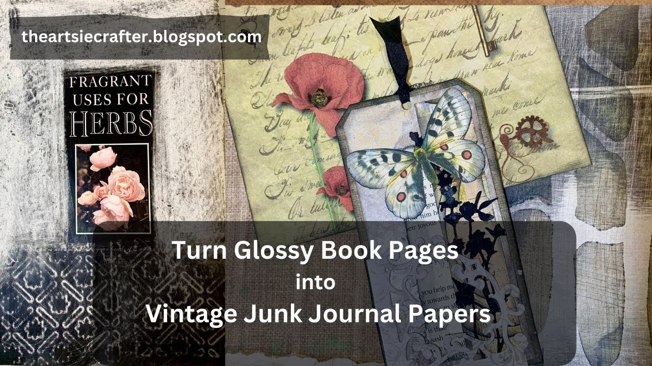 Turn Glossy Book Pages into Vintage Junk Journal Papers -  getting rid of the glossy surface