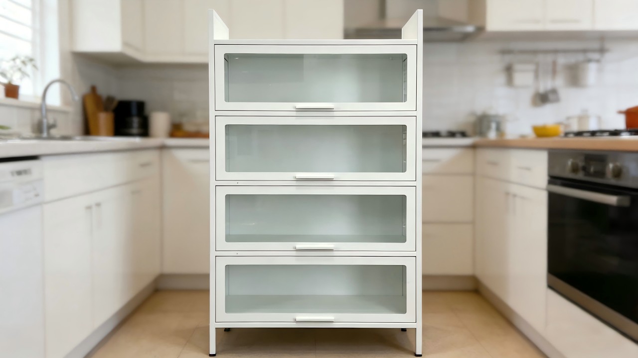 Top-opening Four Drawers Steel Kitchen Sideboard Install Steps