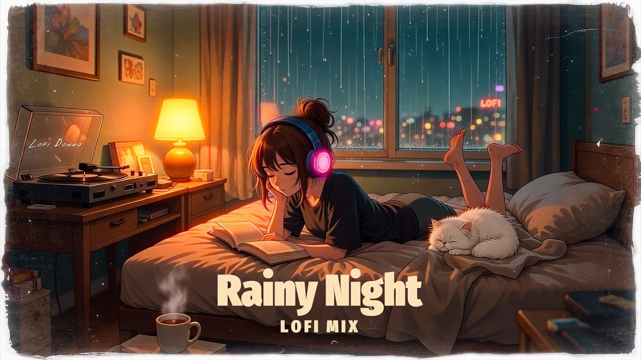Rainy Night Lofi 🌧️ Chill Hip Hop Beats & Rain Sounds for Study, Work, Relax & Deep Sleep (1 Hour)