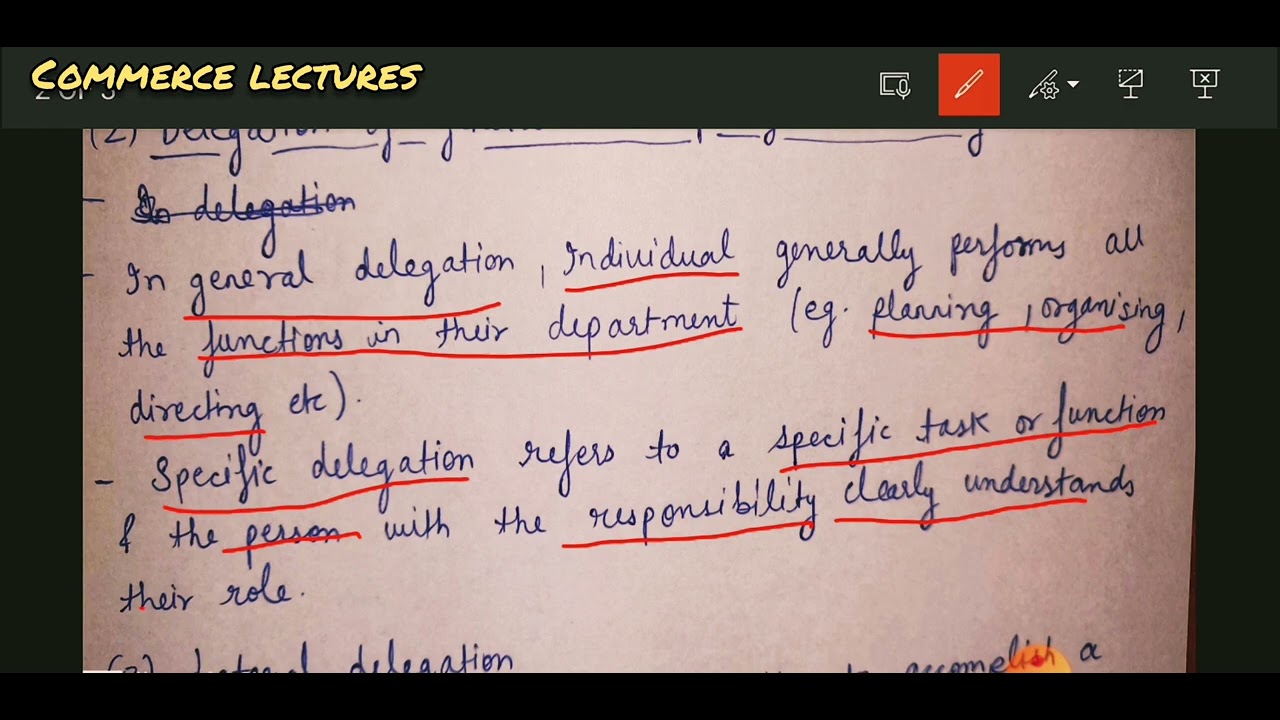 types of delegation of authority || business organisation and management || bcom, mcom, bba, mba