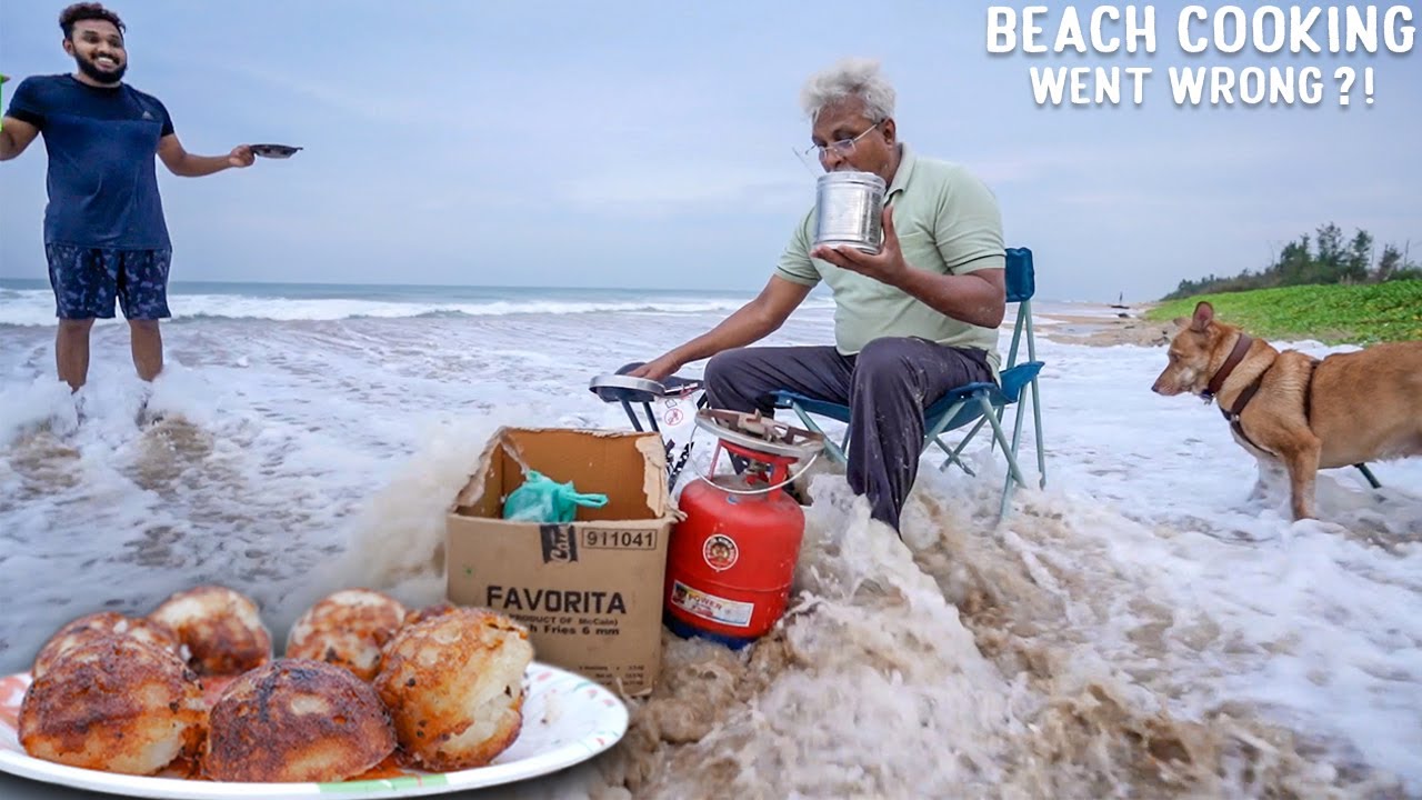Beach Cooking In Extreme Weather! 😂😱| குழி பணியாரம் | Outdoor Cooking Vlog