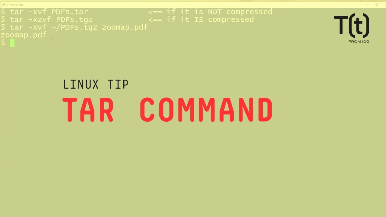 How to use the tar command: 2-Minute Linux Tips