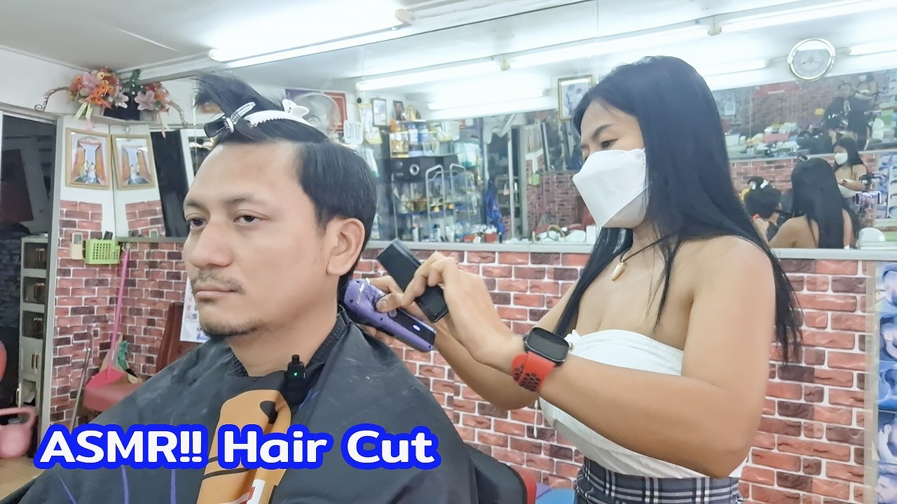 ASMR!! Haircut by an experienced stylist ตัดผมโดยช่างทำผมมืออาชีพ - EP.283