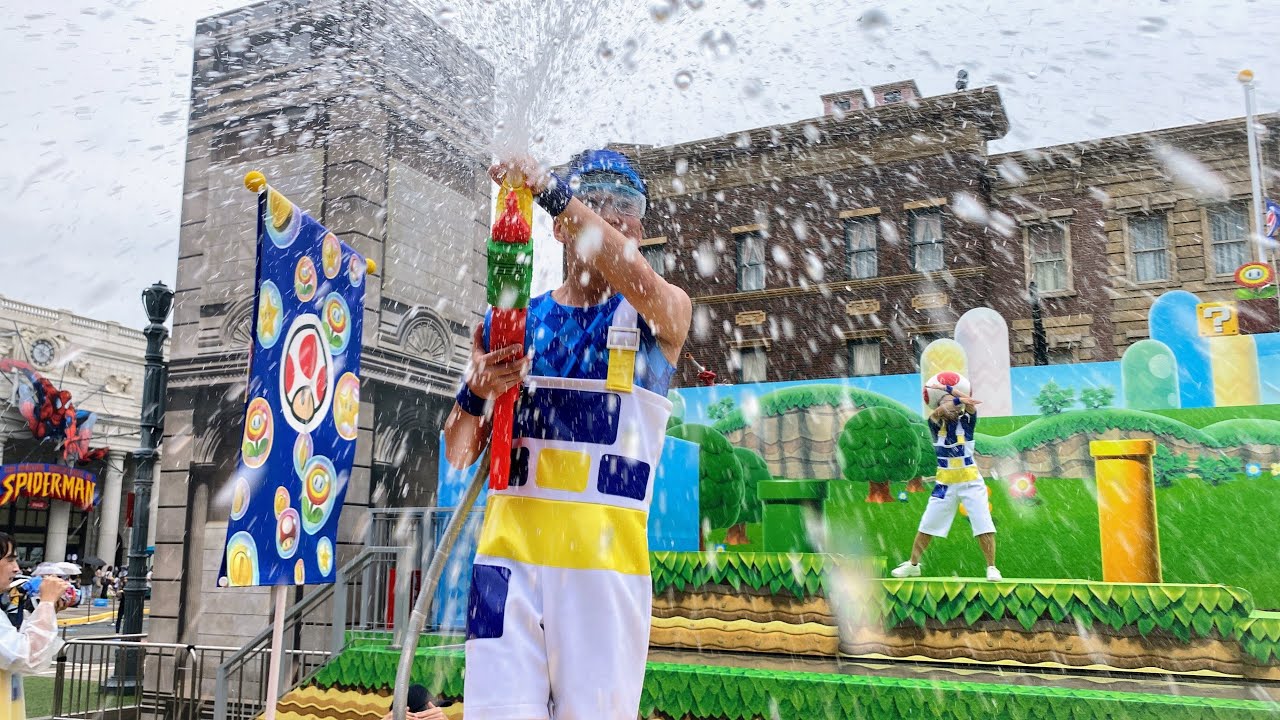 【荒ぶるダンサーさん】着替え&防水対策なしで最前に行ってはいけないことがよく分かる動画【USJ】スーパーマリオ・パワーアップ・サマー 2023.7.7(金)-15:50