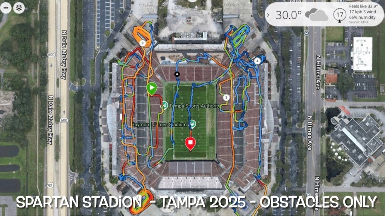 Spartan Race - Stadion 5K Tampa 2025 - Raymond James Stadium - Obstacles Only