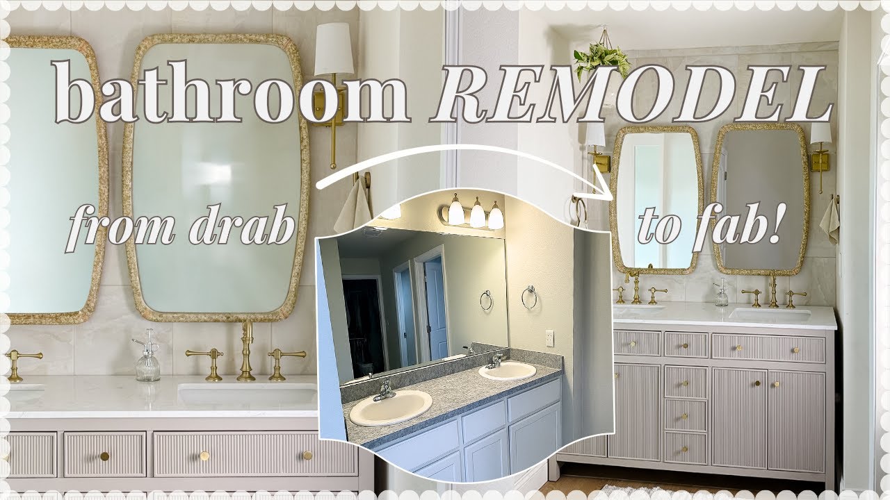EXTREME BATHROOM MAKEOVER ✨ DIY full bathroom renovation and reveal! from builder grade to beautiful