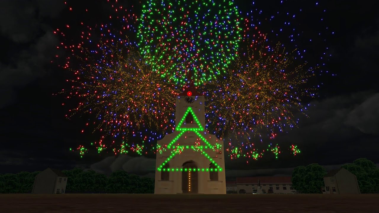 FWSim Christmas fireworks / Feux d'artifice Noël / Jingle bells / we wish you a merry christmas