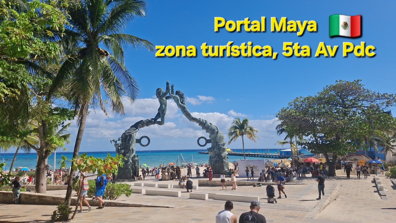 Por las calles del centro 🛤 + Hermosa la zona turística 🏝⛴️ + Portal Maya  🇲🇽
